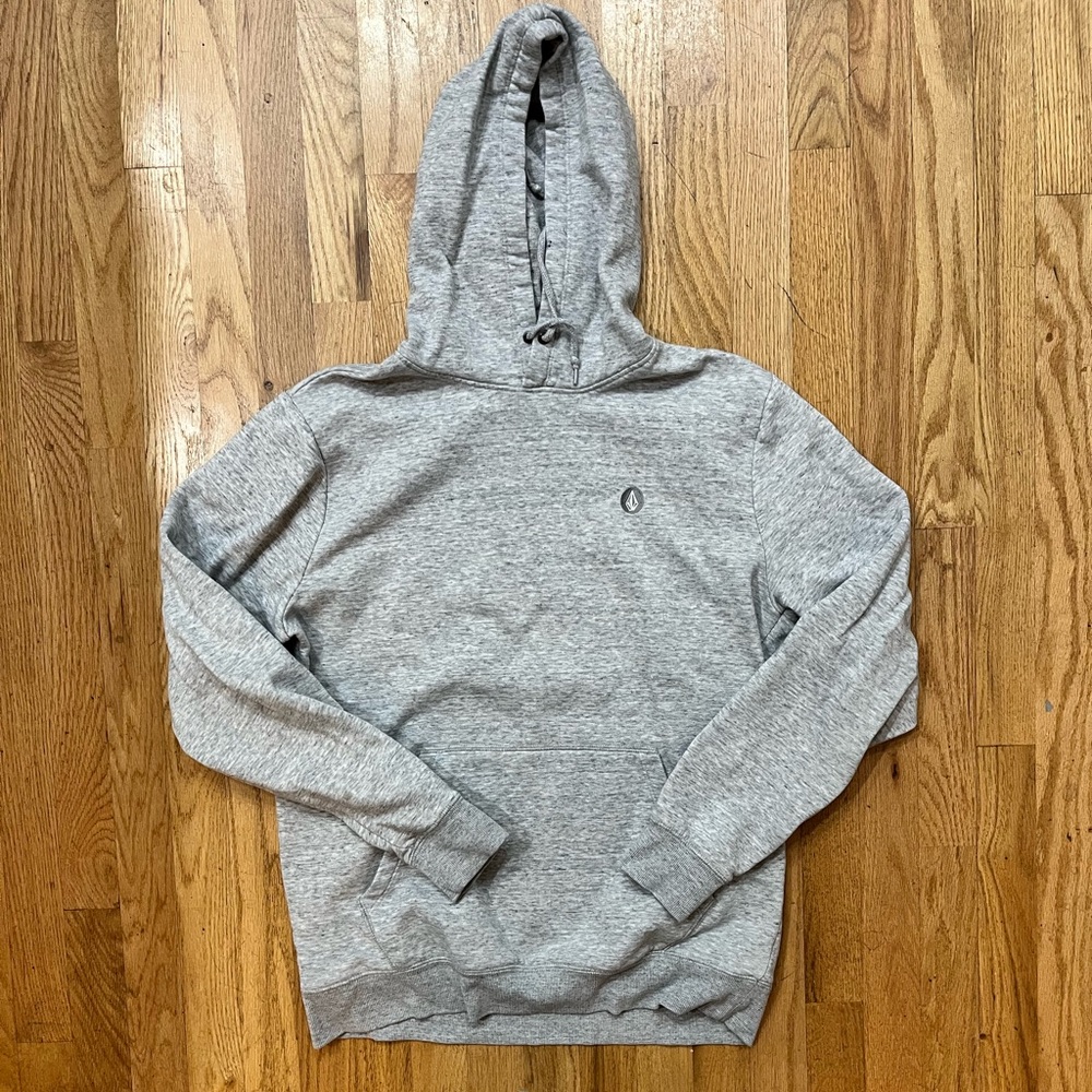Volcom Size Large Fleece Gray Hoodie. Gender Neutral. Surfer Skateboard Y2K EUC